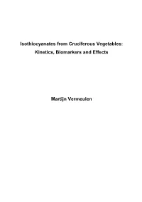 Isothiocyanates from Cruciferous Vegetables