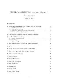 MATH 4140/MATH 5140: Abstract Algebra II