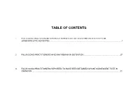 Table of Contents