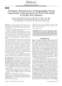 Techniques of Fluorescence Cholangiography During