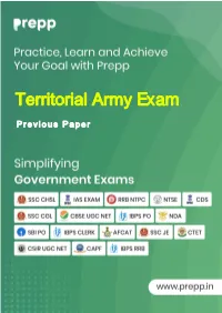 Territorial Army Exam