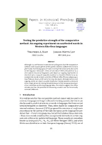 Testing the Predictive Strength of the Comparative Method: an Ongoing Experiment on Unattested Words in Western Kho-Bwa Languages