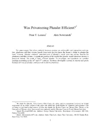 Was Privateering Plunder Efficient?*
