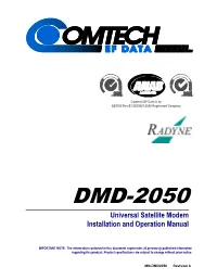 DMD2050 Universal Satellite Modem Installation and Operation Manual
