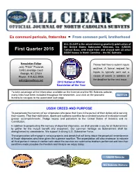 First Quarter 2015 Tarheel Base, with Input from and Shared with All Other USSVI Bases in North Carolina – the NC Subvets