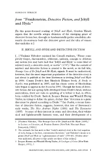 From “Frankenstein, Detective Fiction, and Jekyll and Hyde”