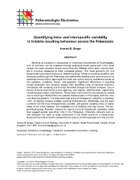 Quantifying Intra-And Interspecific Variability in Trilobite Moulting