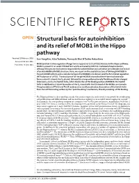 Structural Basis for Autoinhibition and Its Relief of MOB1 in the Hippo