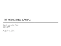 The Microboone Lartpc