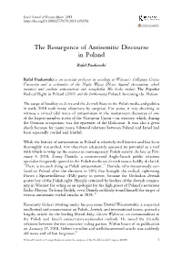 The Resurgence of Antisemitic Discourse in Poland Rafał Pankowski