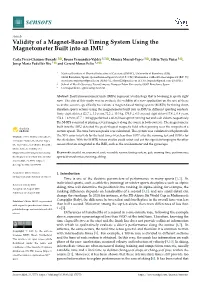 Validity of a Magnet-Based Timing System Using the Magnetometer Built Into an IMU