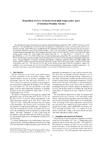 Deposition of Trace Elements from High Temperature Gases of Satsuma-Iwojima Volcano