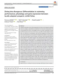 Differentiation in Swimming Performances, Physiology and Gene Expression Between Locally-Adapted Sympatric Cichlid Fishes