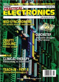 EVERYDAY PRACTICAL ELECTRONICS Is Fully and Service Engineers Protected, and Reproduction Or Imitations in Whole Or in Part Are Expressly Forbidden