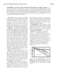 Geomorphic Analysis of the Formation Processes of Martian Gullies
