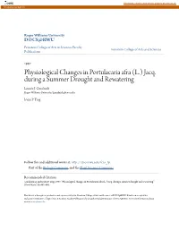 Physiological Changes in Portulacaria Afra (L.) Jacq