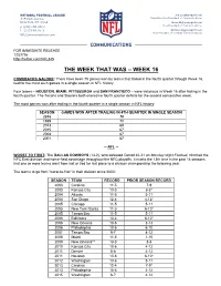 The Week That Was – Week 16