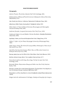 263 SELECTED BIBLIOGRAPHY Monographs