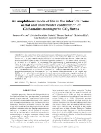 An Amphibious Mode of Life in the Intertidal Zone: Aerial and Underwater Contribution of Chthamalus Montagui to CO2 Fluxes