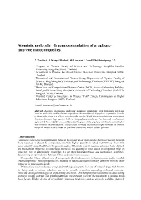 Atomistic Molecular Dynamics Simulation of Graphene- Isoprene Nanocomposites