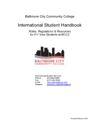 BCCC International Student Handbook