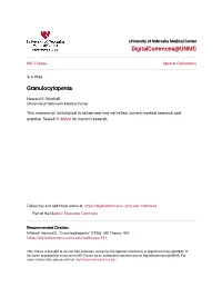 Digitalcommons@UNMC Granulocytopenia