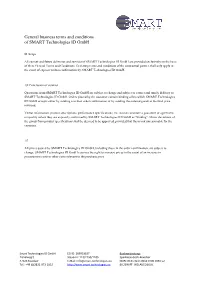 General Business Terms and Conditions of SMART Technologies ID Gmbh