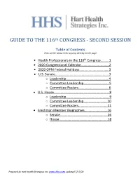 GUIDE to the 116Th CONGRESS