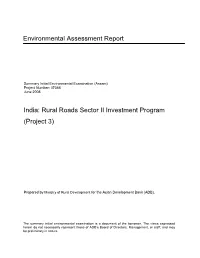 IEE: India: Rural Roads Sector II Investment Program (Project 3
