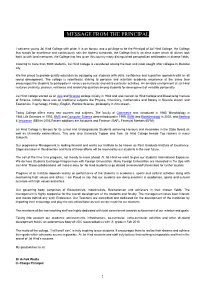 Message from the Principal