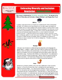 Embracing Diversity and Inclusion Newsletter: Holiday Edition