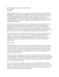 FTC Decrypting Cryptocurrency Scams Workshop Transcript