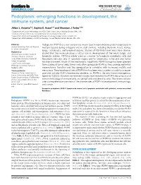 Podoplanin: Emerging Functions in Development, the Immune System, and Cancer
