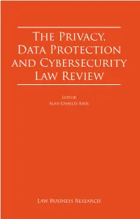 The Privacy, Data Protection and Cybersecurity Law Review