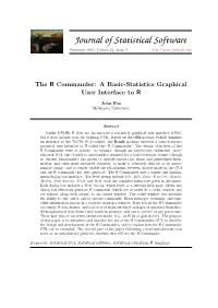 The R Commander: a Basic-Statistics Graphical User Interface to R