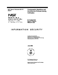 Cryptographic Algorithms and Key Sizes for Personal Identity Verification