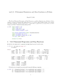Polynomial Regression and Step Functions in Python