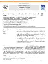 Predictors of Smoking Cessation a Longitudinal Study in a Large Cohort