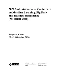 2020 2Nd International Conference on Machine Learning, Big Data an D Business Intelligence ( MLBDBI 2020)