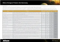 Altium Designer Feature Set Summary
