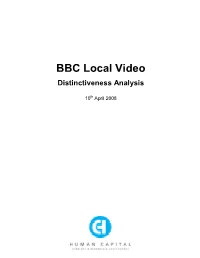 BBC Local Video Proposal