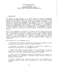 Biological Assessment and the US Fish and Wildlife Service Letter of Concurrence, References, Index