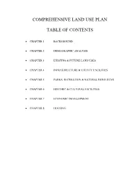Comprehensive Land Use Plan Table