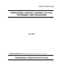 FM 3-100.21. Operational Contract Support Tactics, Techniques, And