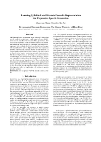 Learning Syllable-Level Discrete Prosodic Representation for Expressive Speech Generation