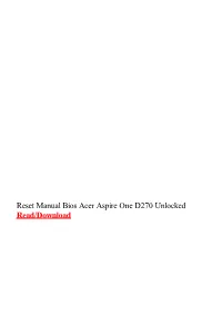 Reset Manual Bios Acer Aspire One D270 Unlocked.Pdf
