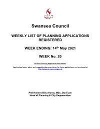 Applications for Week Ending 14 May 2021 [171KB]