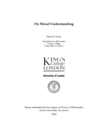 On Moral Understanding