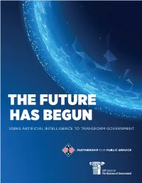 The Future Has Begun Using Artificial Intelligence to Transform Government