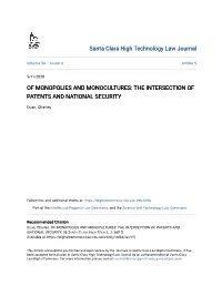 The Intersection of Patents and National Security